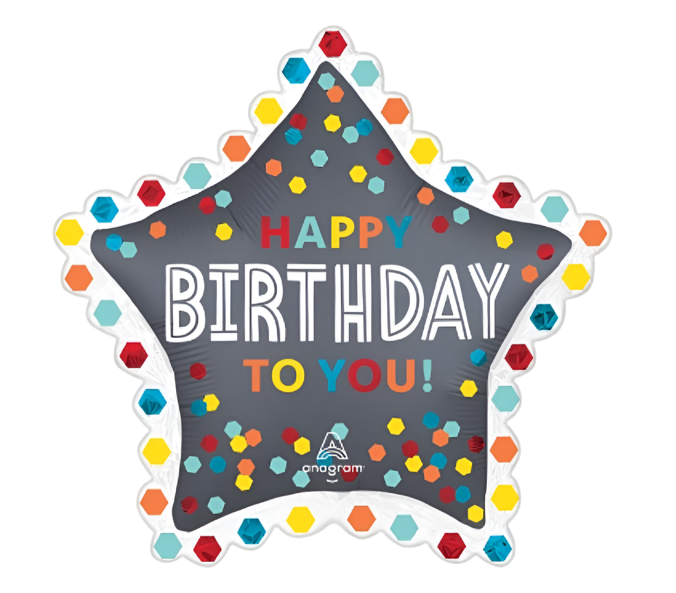 Anagram 34" Satin Confetti Burts Birthday Balloon